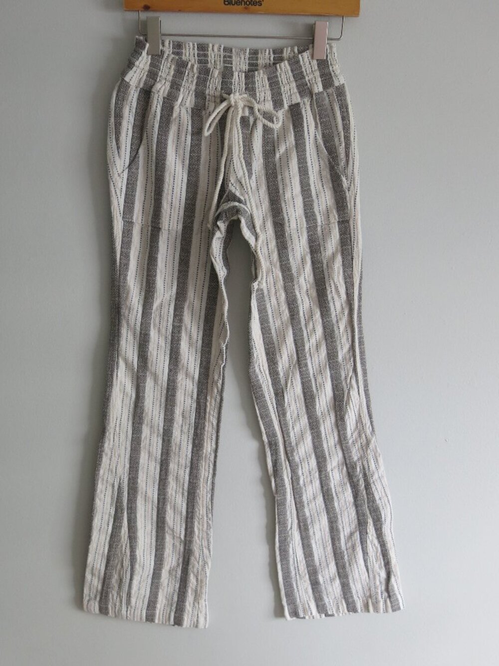 Roxy Multi Color Stripe 100% Cotton Drawstring Comfy Lounge Beach Pants Size XS